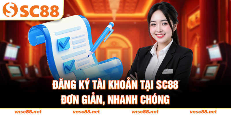 Đăng ký tài khoản tại SC88 đơn giản, nhanh chóng